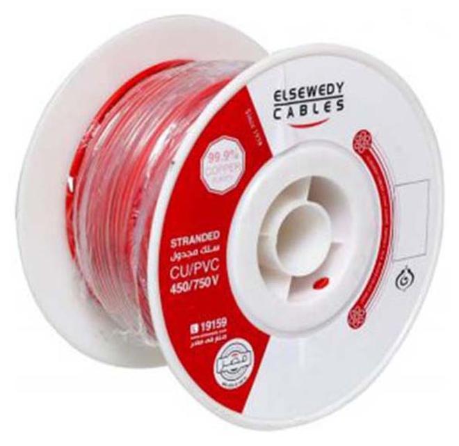 ELSEWEDY ELECTRIC El Sewedy Electric Stranded Copper Wire - 3 mm - 100m - Red