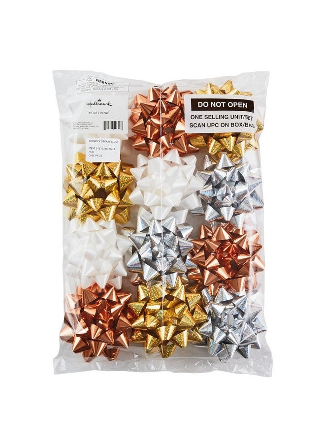 Hallmark Gift Bow Assortment, 12 Count (Gold, Silver, Bronze, White) for Birthdays, Mother's Day, Weddings, Bridal Showers, Any Occasion - Image 3