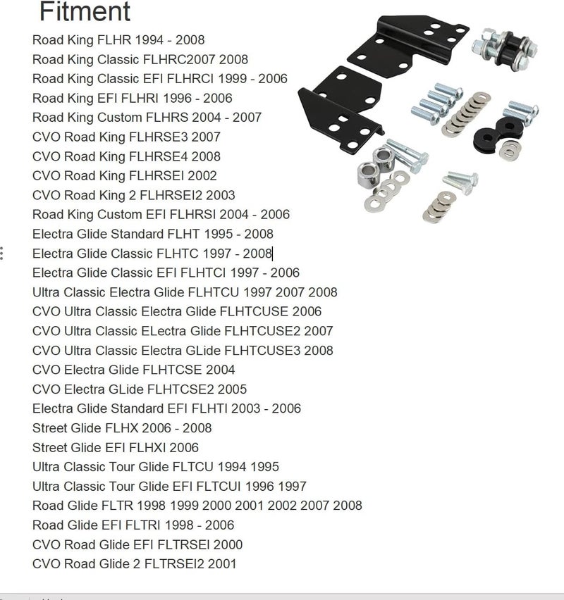 HARVARDS CHROME Front Docking Kit for Harley Detachable Sissybar 1997-2008 - Image 2