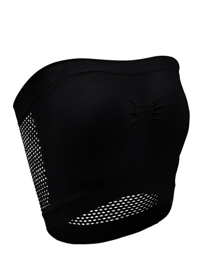 Loquat Seamless One Line Sports Bra Black  - Image 1