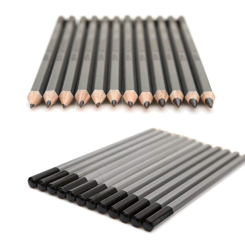 KNAFS 24 Drawing Pencils Set, Art Sketching Pencils 14B, 12B, 10B, 9B, 8B, 7B, 6B, 5B, 4B, 3B, 2B, B, HB, F, H - 9H, Graphite Pencils for Adults & Kid Artists. - Image 3