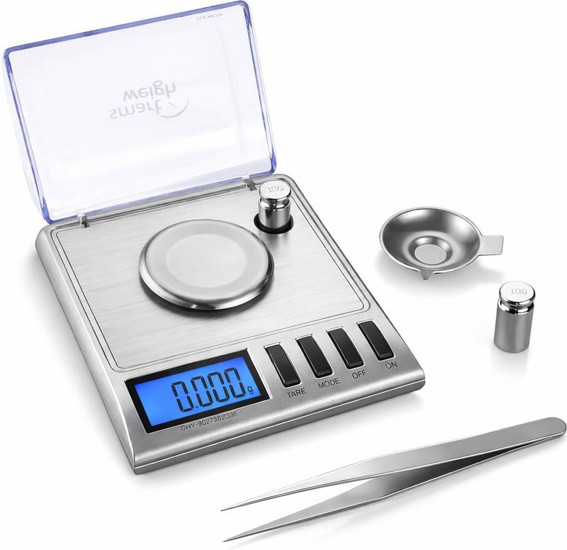 Smart Weigh GEM20-20g x 0.001 grams, High Precision Digital Milligram Jewelry Scale, Reloading, Jewelry and Gems Scale, Calibration Weights and Tweezers Included - Image 1