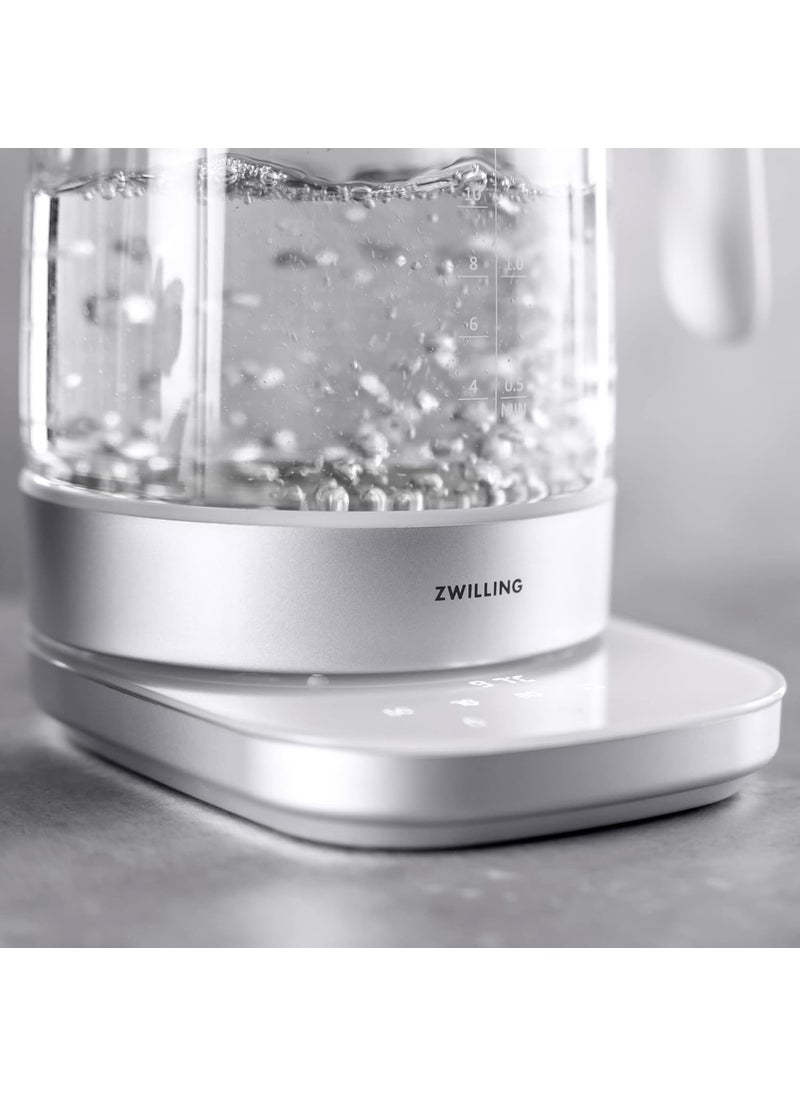 Zwilling ZWILLING Enfinigy Glass Kettle 17L Tea Kettle 6 Preset Temps for the Perfect Cup Tea Timer Silver  - Image 5