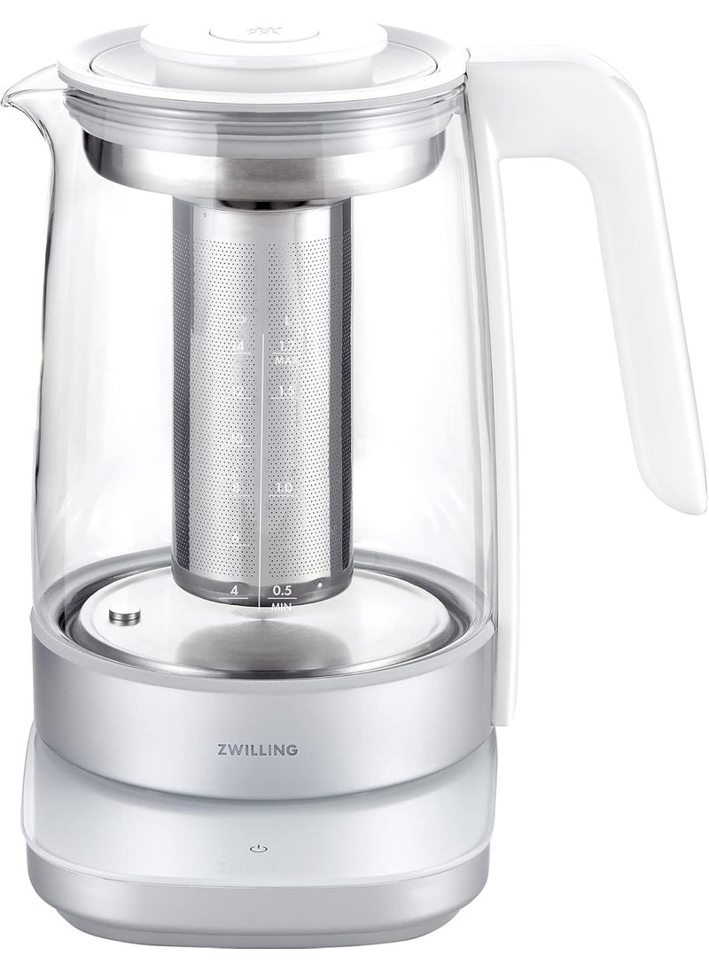 Zwilling ZWILLING Enfinigy Glass Kettle 17L Tea Kettle 6 Preset Temps for the Perfect Cup Tea Timer Silver  - Image 1