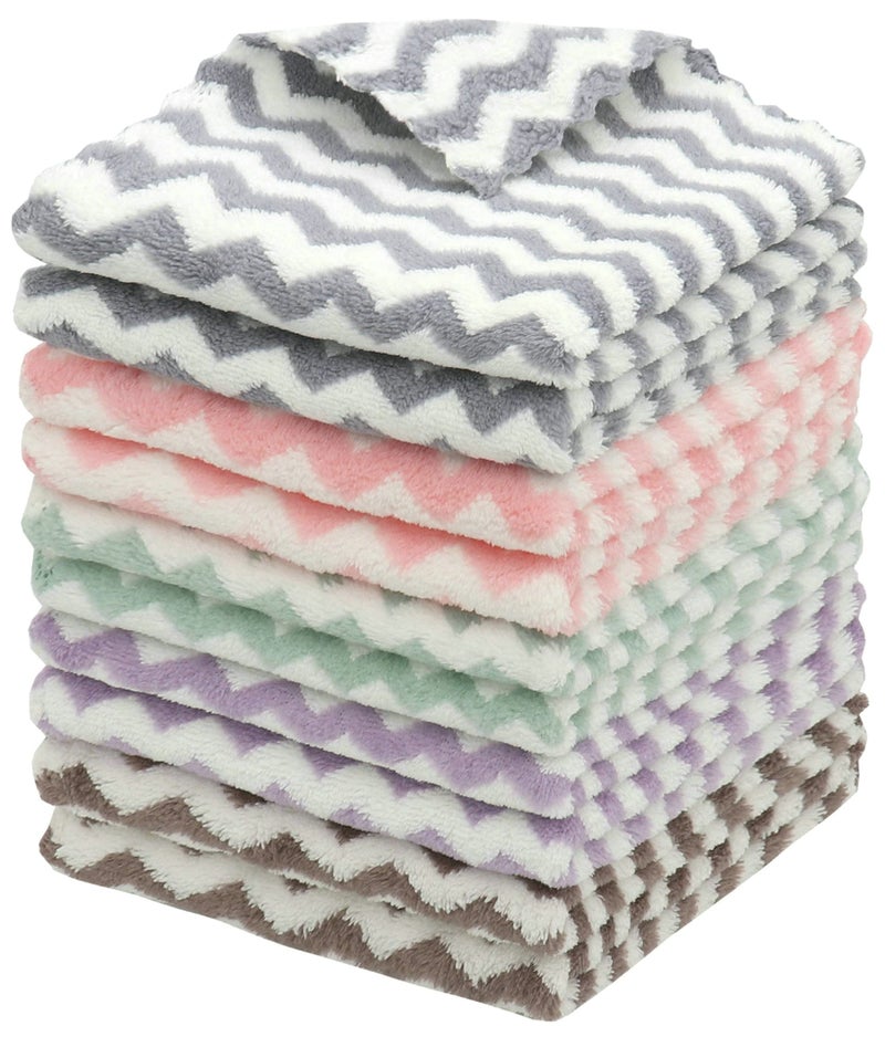 HFGBLG Microfiber Cleaning Cloth Lint Free Cleaning Rags 10 Pack Fast Drying Dish Rags for Cleaning Super Absorbent Kitchen Dish Cloths for Wash Dishes12 in x 12 in Mix Color