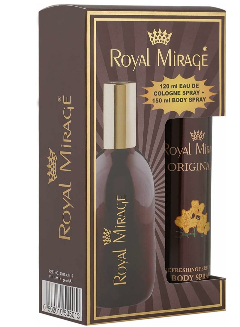 رويال ميرج رويال ميراج اوريجينال للجنسين، او دي تواليت، 120 مل + بخاخ للجسم، 150 مل، عبوة كومبو - Image 1