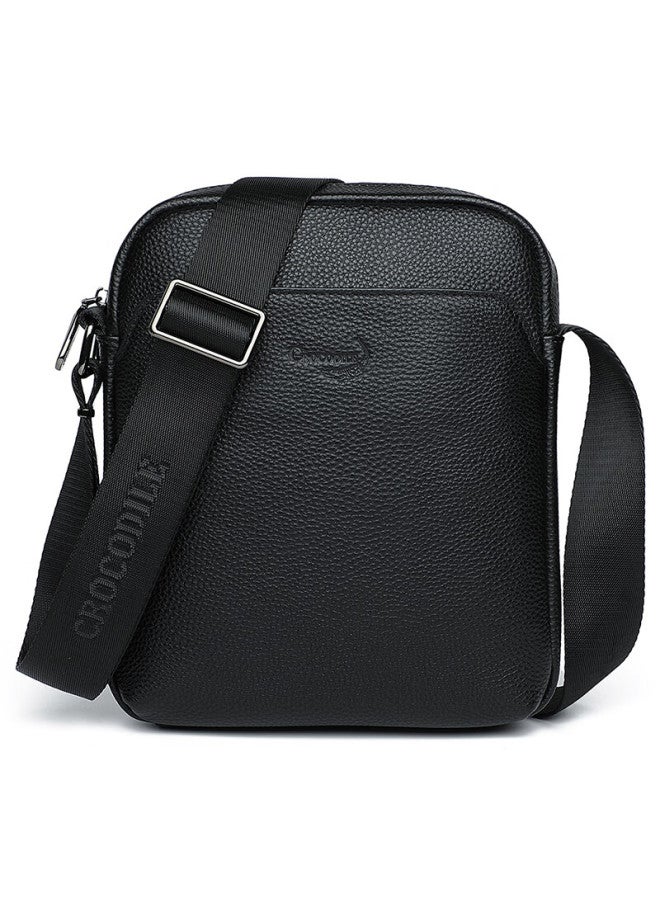 Crocodile Fashion First Layer Cowhide Crossbody Bag Men's Casual Shoulder Bag Birthday Gift For Boyfriend T2463 - Image 1