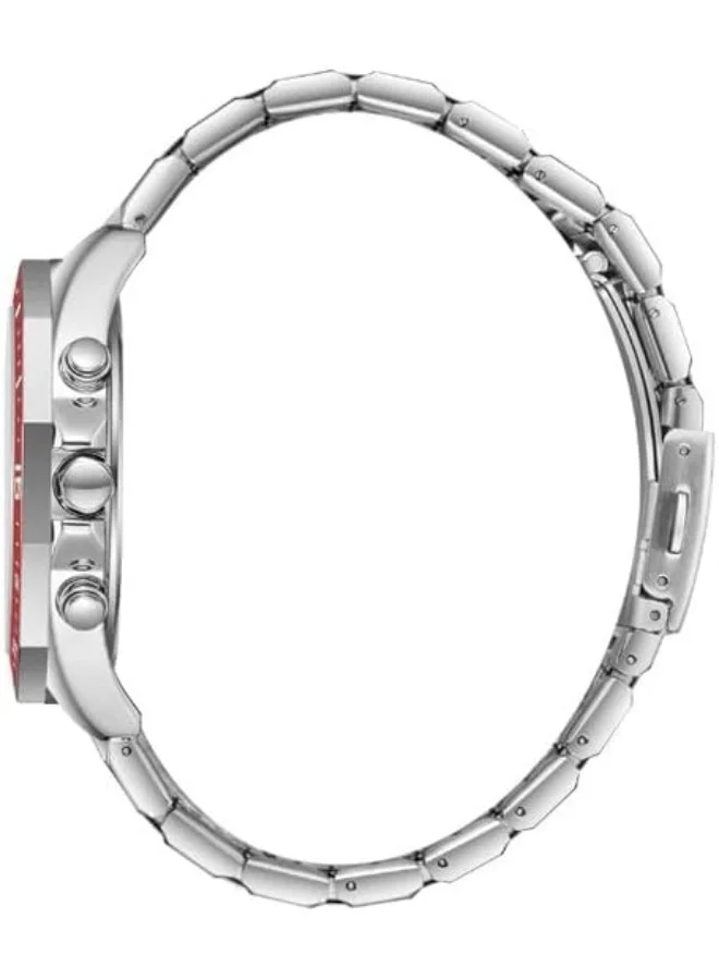 Lee Cooper Lee Cooper Men's VX9JE1 Movement Watch, Multi Function Display and Metal Strap - LC08021.380, Red