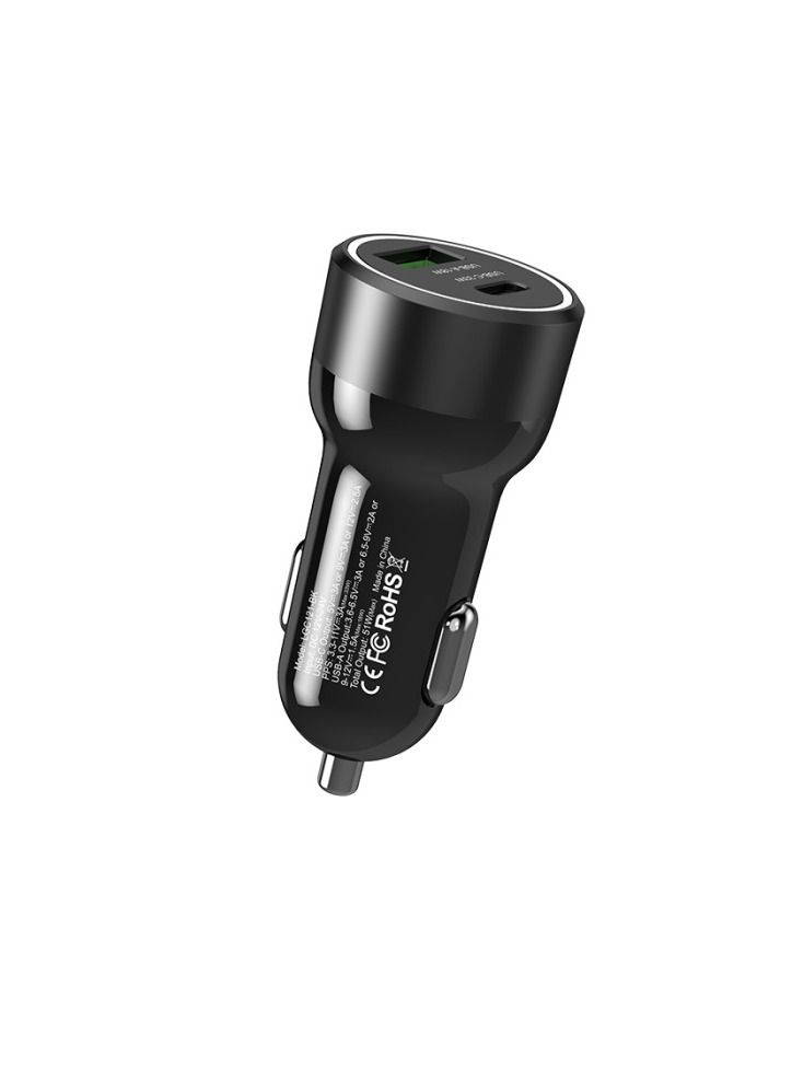 Levore Car Charger 51W USB-C PD and USB-A- Black - Image 2