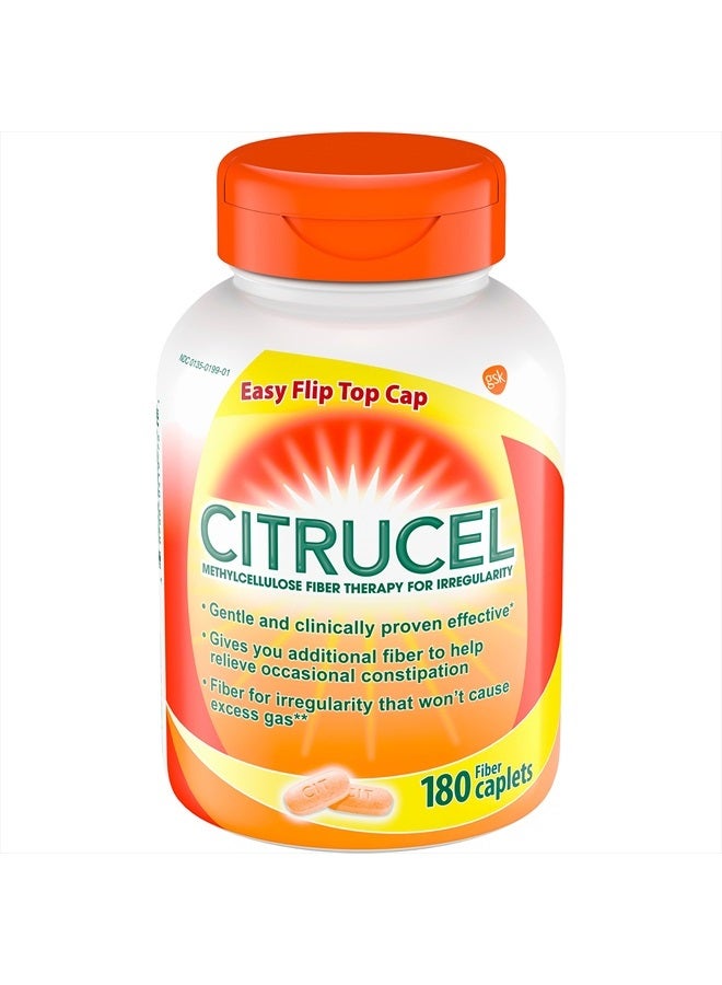 Citrucel Fiber Therapy Caplets for Irregularity, Easy to Swallow Methylcellulose , 180 Count - Image 1