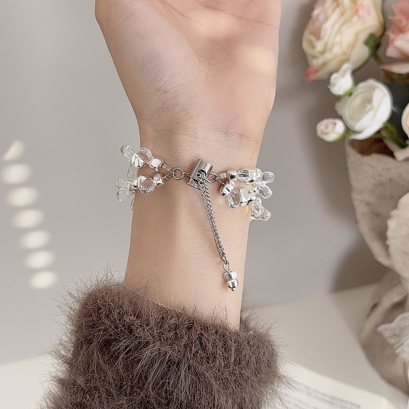 Transparent Geometric Glass Starburst Strap Compatible For Apple Watch 38 40 41 42 Mm Women Stylish Alloy Wristband Birthday Valentine Gift - Image 5