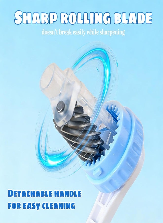 IVICOO Colored Pencil Sharpener for Kids with One-Handle Operation,Pencil Sharpener Manual with Transparent Container and Non-Slip Base(1 Pack,Blue) - Image 5