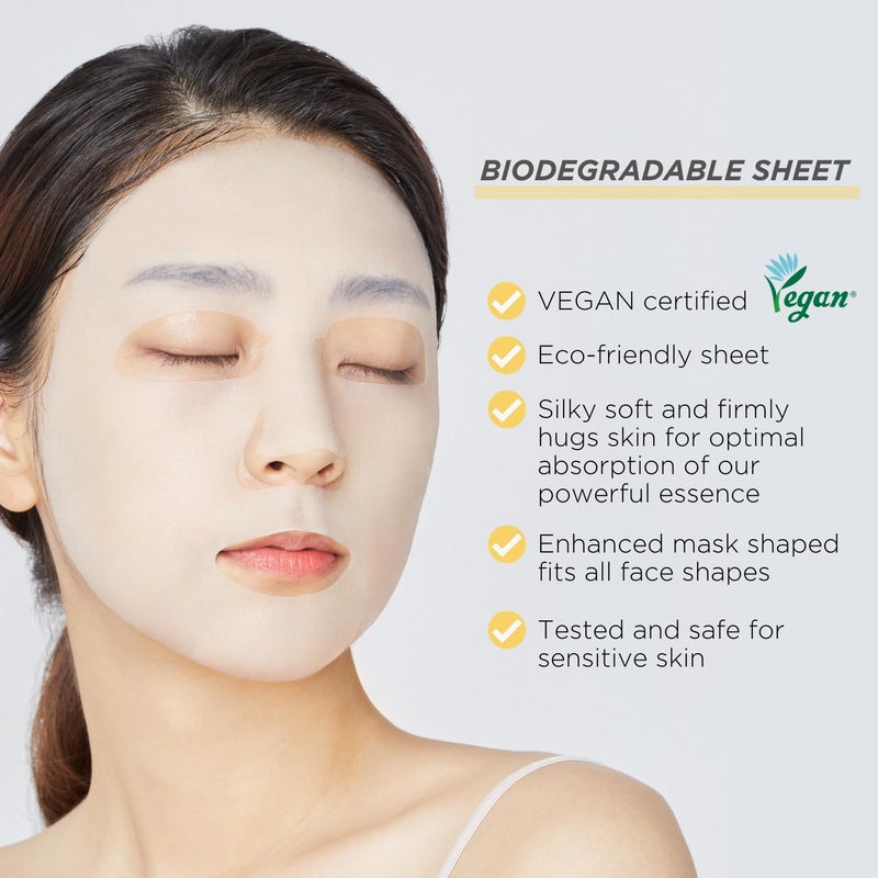 Mediheal Best Korean Sheet Mask - Vita Essential Face Mask 10 Sheets Vitamin Mask For All skin types Smoothing Tightening Toning up Brightening - Image 4
