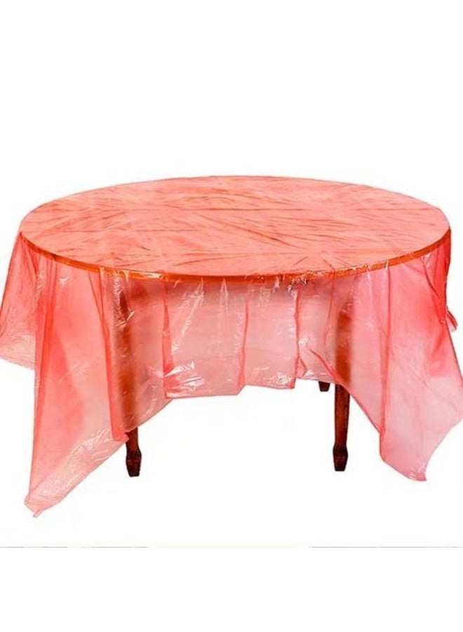 Thickened Disposable Tablecloth 10 Pieces Bag Plastic Round Table Cloth Square Hotel Wedding Banquet Waterproof Oil-Color:Red-Specifications:Thickened 10 Sheets  - Image 5