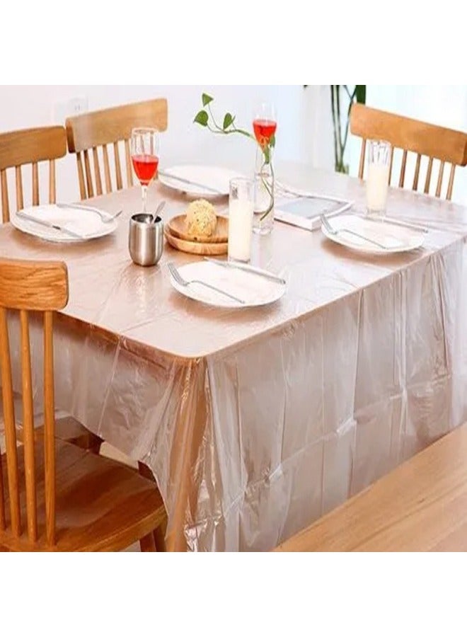 Thickened Disposable Tablecloth 10 Pieces Bag Plastic Round Table Cloth Square Hotel Wedding Banquet Waterproof Oil-Color:Red-Specifications:Thickened 10 Sheets  - Image 4