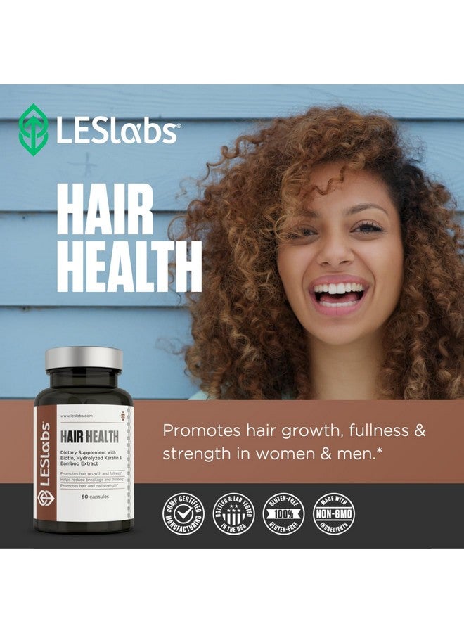 لي لابز LES Labs Hair Health - مكمل لنمو الشعر والأظافر، يحسن السُمك والقوة والامتلاء - الكيراتين والبيوتين وبذور اليقطين والميثيل سلفونيل ميثان - 60 كبسولة - Image 4