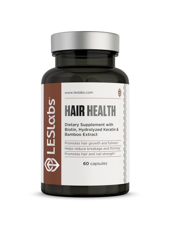 لي لابز LES Labs Hair Health - مكمل لنمو الشعر والأظافر، يحسن السُمك والقوة والامتلاء - الكيراتين والبيوتين وبذور اليقطين والميثيل سلفونيل ميثان - 60 كبسولة - Image 1