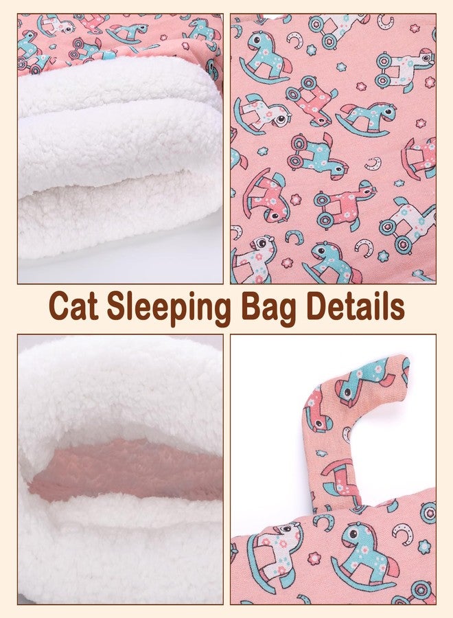 Cat Sleeping Bag for Indoor Cats, Comfortable Warm Semi-Enclosed Cat Winter Sleeping Bag Pet Bed with Cave for Cats 6-8kg (Pink) - Image 4