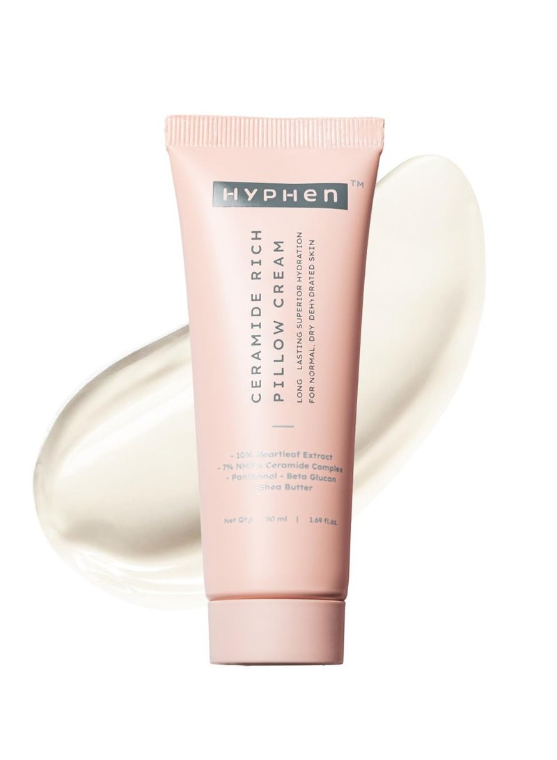 HYPHEN 10% Heartleaf Extract & 7% Ceramides-NMF Face Cream Moisturizer | Rich Pillow Cream For Hydration, Deep Nourishment & Barrier Repair | For Dry Skin, Normal Skin & Sensitive Skin- 50ml - Image 1