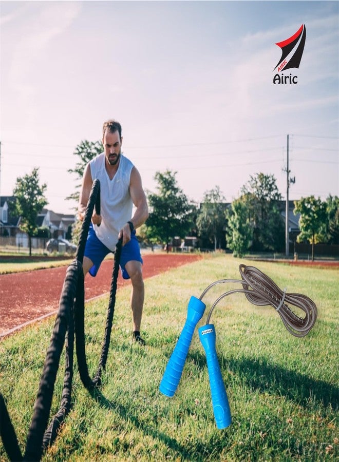 AIRIC Coated Steel Wired Plastic Handle Ball Bearing Skipping Rope (Length: 289 cm) - Image 4