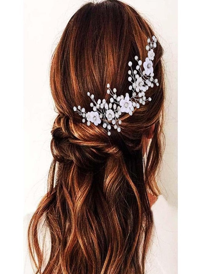 جورايس GORAIS زهرة العروس تاج فضي مرصع بأحجار الراين إكسسوارات شعر العروس للنساء والفتيات - Image 1