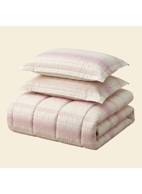 Morano Prestiege Comforter Set 230x250 cm Persia Print, 3-Piece | Hollow Fiber Fill, 2.5 kg Weight, Includes 2 Pillowcases, Machine Washable, Double-Brushed Fabric