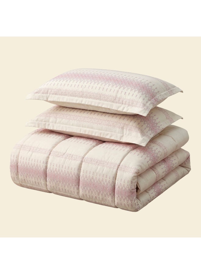 Morano Prestiege Comforter Set 230x250 cm Persia Print, 3-Piece | Hollow Fiber Fill, 2.5 kg Weight, Includes 2 Pillowcases, Machine Washable, Double-Brushed Fabric - Image 1