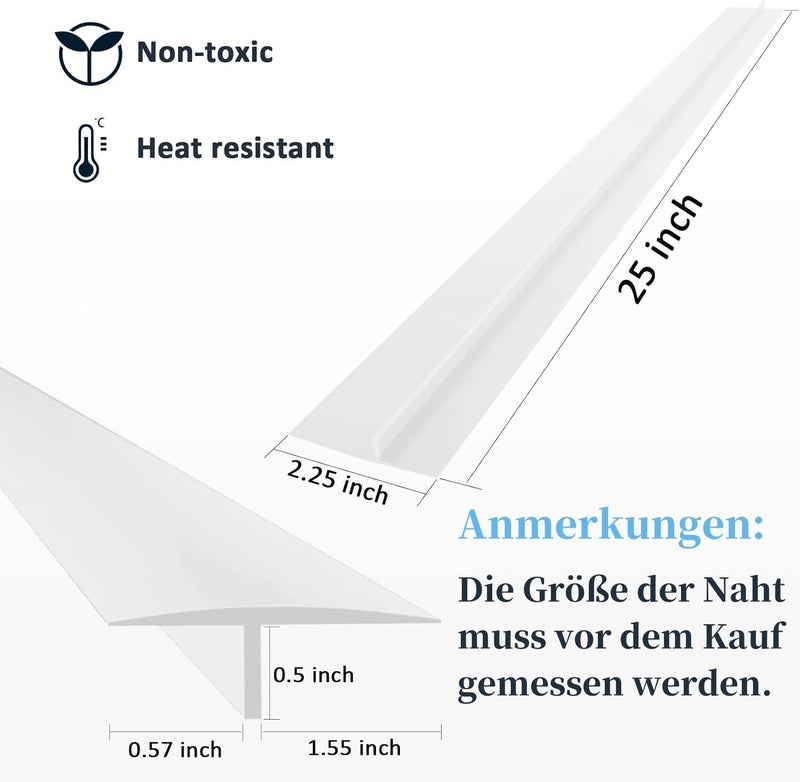 ddLUCK Silicone Stove Gap Covers (2PCS), 25 inch Gap Filler, Oven Counter Side Gap Guard, Heat Resistant & Easy Clean, Semi-Clear - Image 5