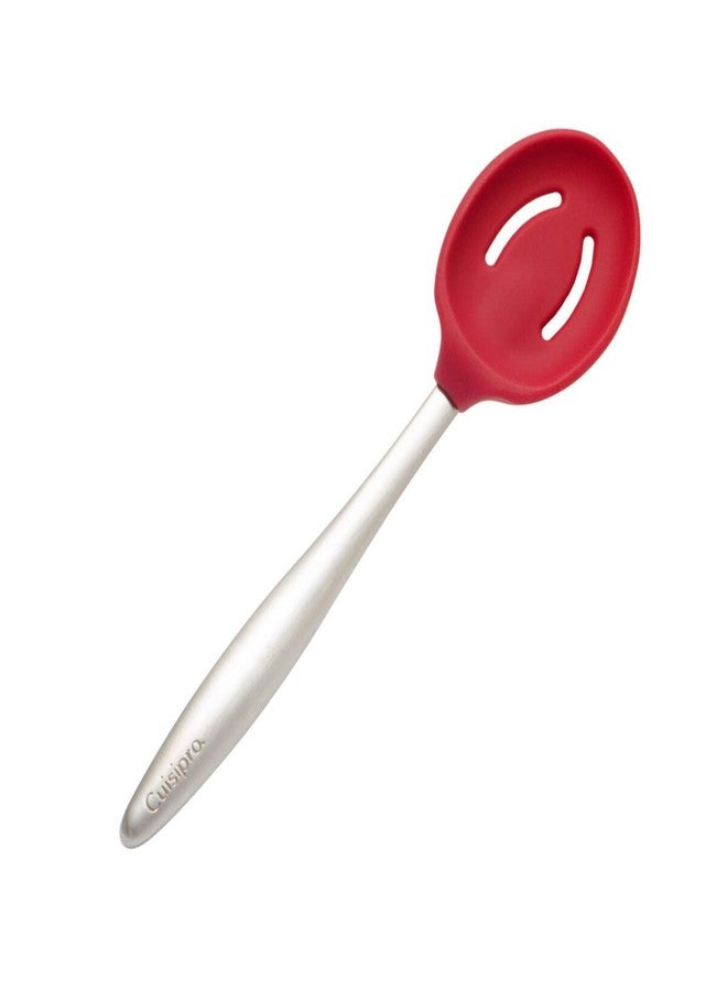 Cuisipro PICCOLO 8" Silicone Slotted Spoon, Red - Image 1