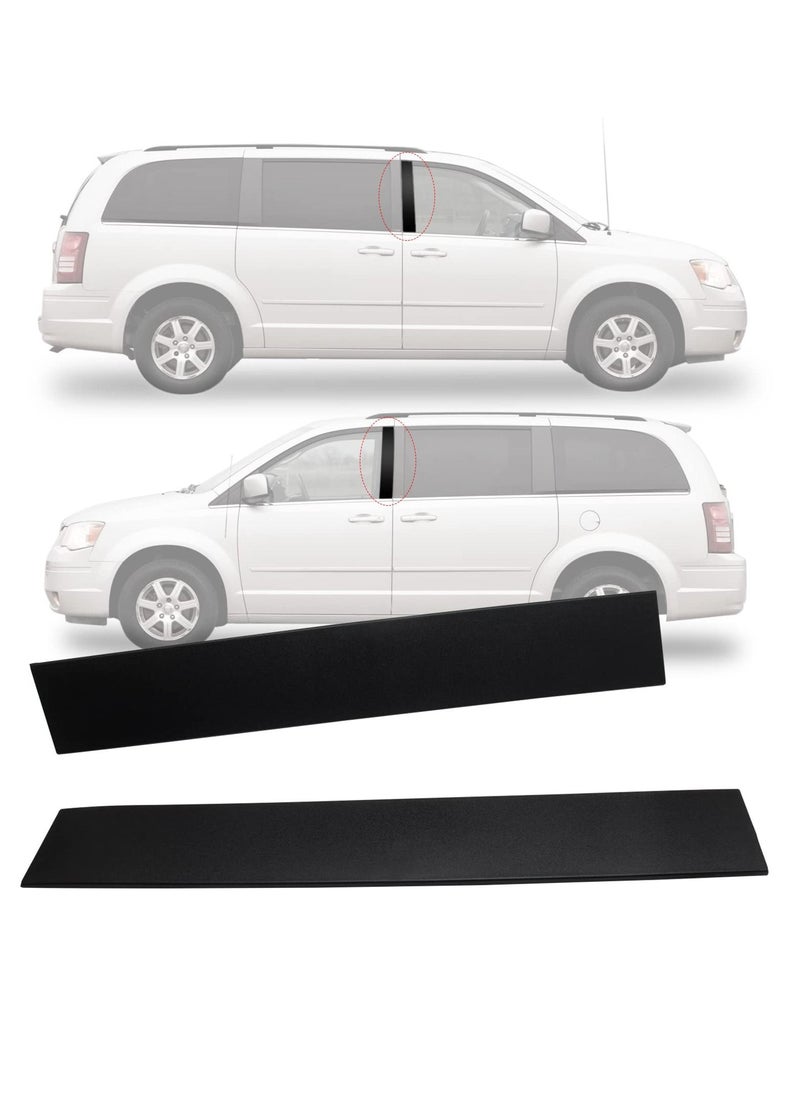 Excefore Car B Pillar Front Door Applique, B Pillar Trim Door Molding, for Front Passenger & Driver Side Windshield Outer Replacement, for Dodge Grand Caravan 2008-2020, Chrysler Town & Country 2008-2016  - Image 1