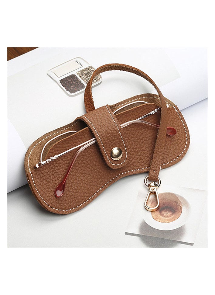 Generic Vintage Glasses Storage Bag, Portable Sunglasses Case，Leather Glasses Case Holder Portable Sun Glasses Bag  - Image 1