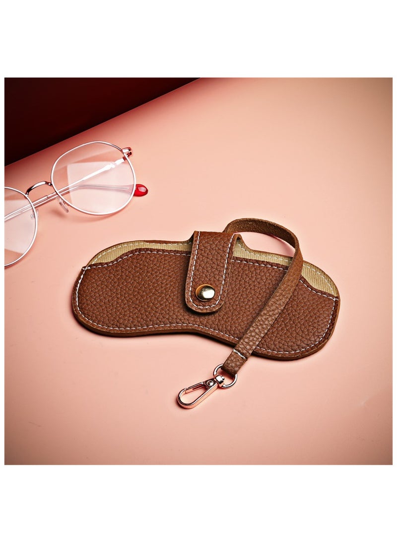 Generic Vintage Glasses Storage Bag, Portable Sunglasses Case，Leather Glasses Case Holder Portable Sun Glasses Bag  - Image 5