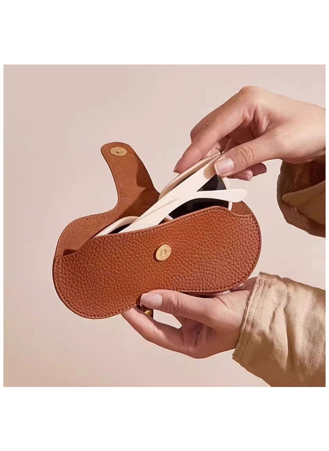 Generic Vintage Glasses Storage Bag, Portable Sunglasses Case，Leather Glasses Case Holder Portable Sun Glasses Bag  - Image 2