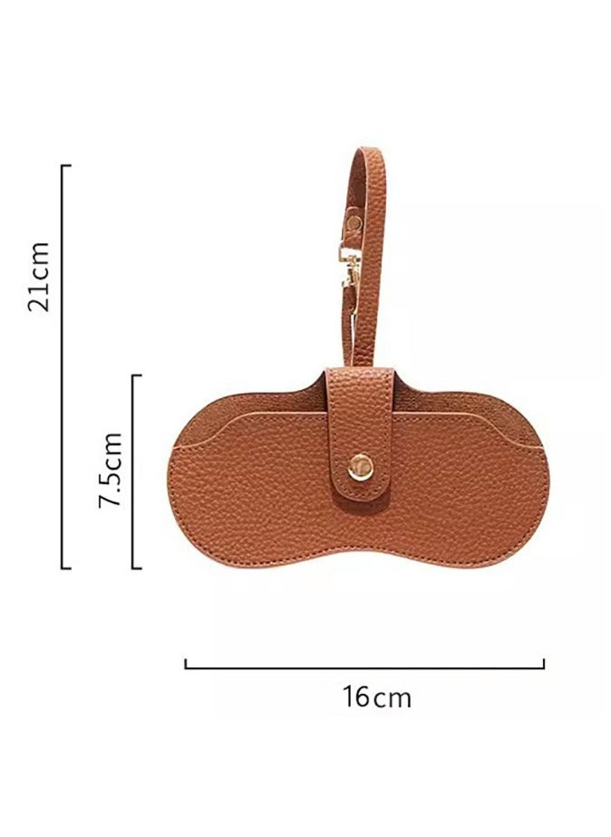 Generic Vintage Glasses Storage Bag, Portable Sunglasses Case，Leather Glasses Case Holder Portable Sun Glasses Bag  - Image 4