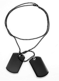 Zchiko Army Style Double Dog Tag 2 pcs Pendant Necklace_ Black  - Image 4