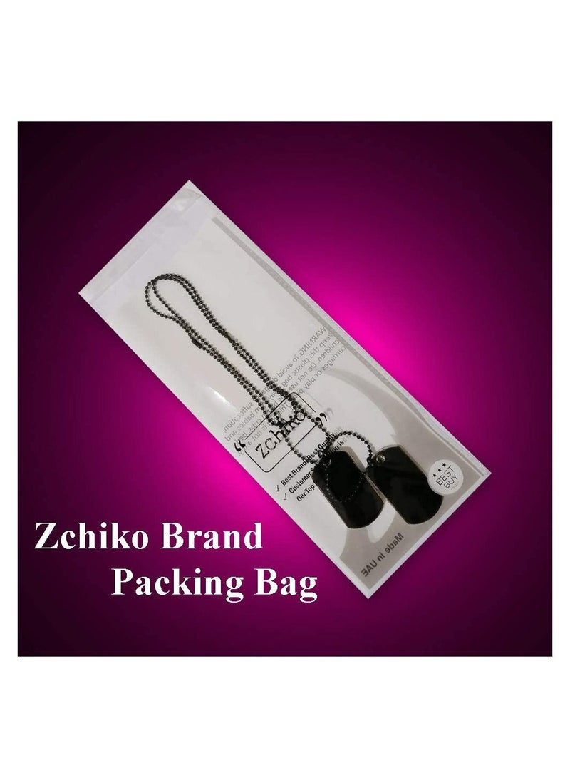 Army Style Double Dog Tag 2 pcs Pendant Necklace_ Black