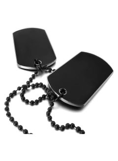 Zchiko Army Style Double Dog Tag 2 pcs Pendant Necklace_ Black  - Image 3