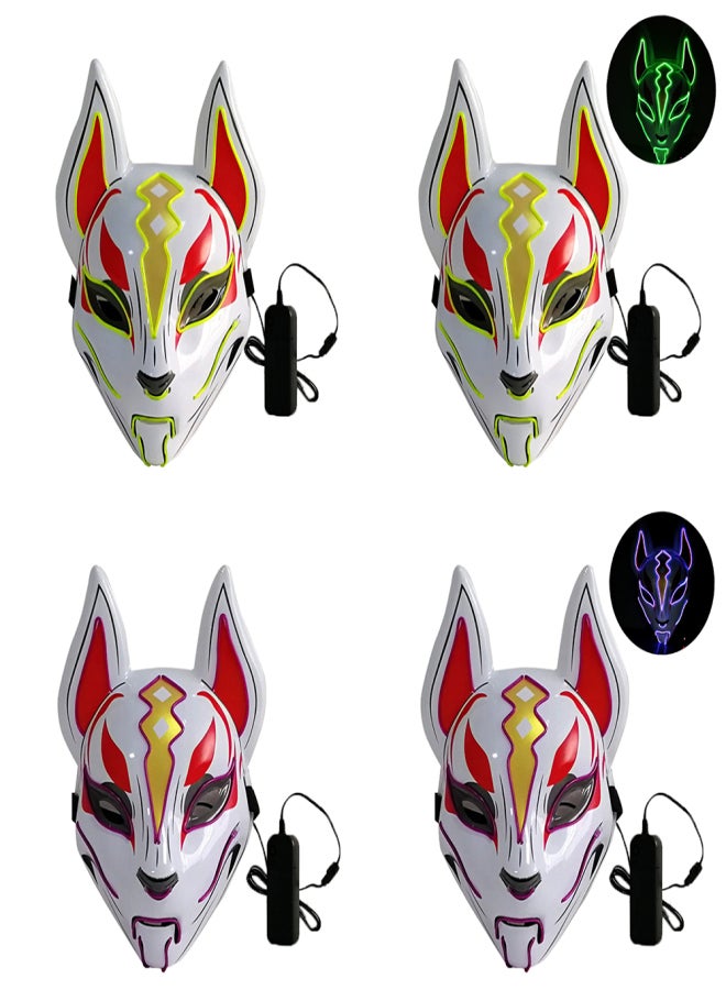 10 Color Fox Full Face Mask Neon Lights Halloween Party Led Lampshade Dark Glowing Cosplay Mask Party Costume Mask - Image 5