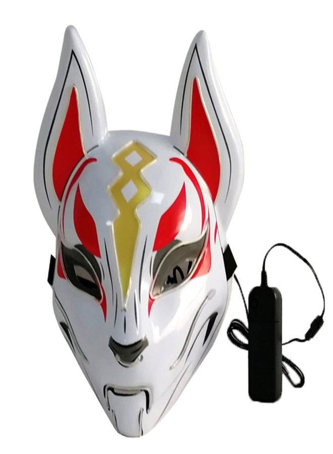 10 Color Fox Full Face Mask Neon Lights Halloween Party Led Lampshade Dark Glowing Cosplay Mask Party Costume Mask - Image 1