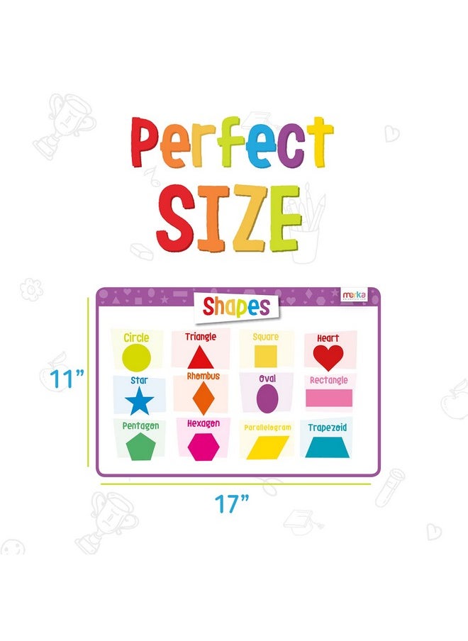 merka - Kids Placemats For Dining Table Toddler Placemat Silicone Placemats For Toddlers Letters Numbers Shapes And Colors Alphabet Set Of 4 - Image 1