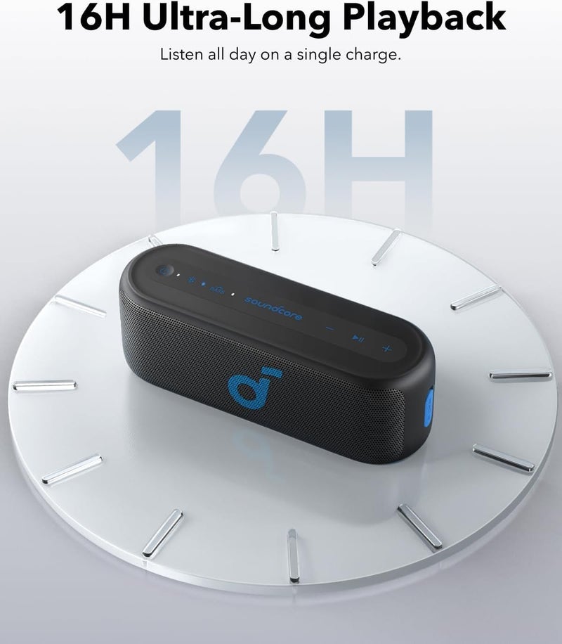 soundcore by Anker Select 2S Bluetooth Speaker with 20W Stereo Sound, BassUp, Custom EQ, Wireless Stereo Pairing, IPX7 Waterproof and 16H Playtime, Portable Speaker for Home, Hiking and Outdoors - Image 4