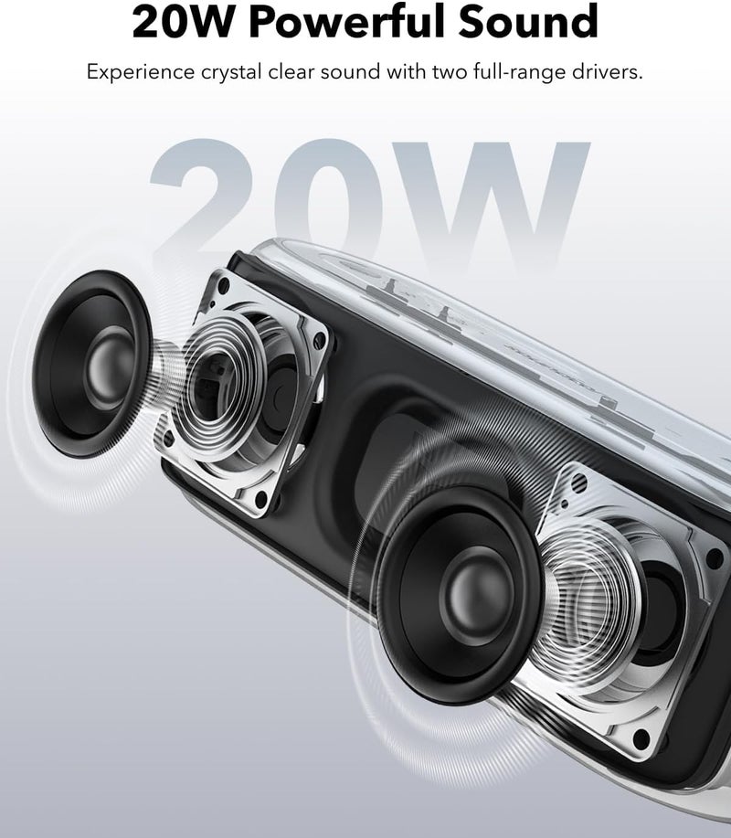 soundcore by Anker Select 2S Bluetooth Speaker with 20W Stereo Sound, BassUp, Custom EQ, Wireless Stereo Pairing, IPX7 Waterproof and 16H Playtime, Portable Speaker for Home, Hiking and Outdoors - Image 2