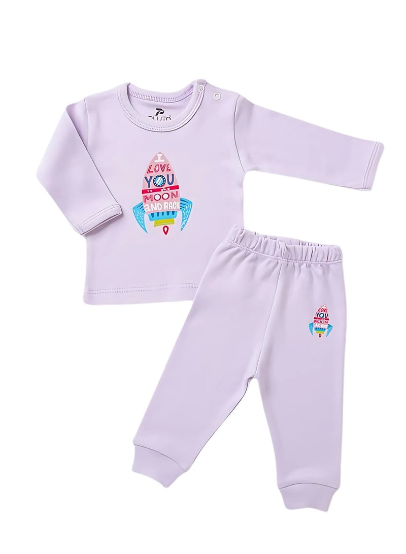 Pluto Baby Cotton Long Sleeve Top and Trousers Pyjama Set - Image 2