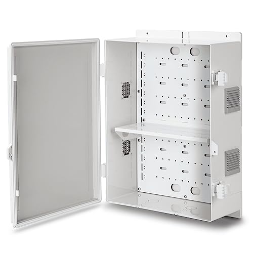 Namunanee Outdoor Electrical Junction Box, ABS Water Resistant Enclosure with Internal Mounting Panel & Hinged Cover, 16.1" H* 12.2" L* 5.9" W - Image 1