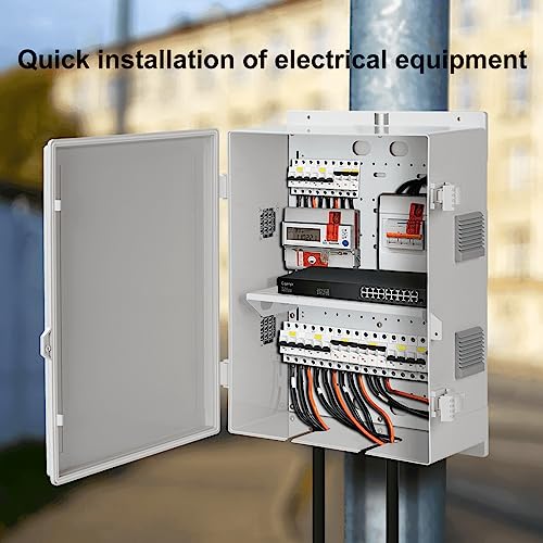 Namunanee Outdoor Electrical Junction Box, ABS Water Resistant Enclosure with Internal Mounting Panel & Hinged Cover, 16.1" H* 12.2" L* 5.9" W - Image 3