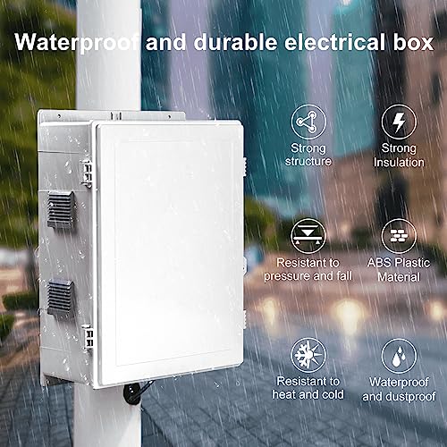 Namunanee Outdoor Electrical Junction Box, ABS Water Resistant Enclosure with Internal Mounting Panel & Hinged Cover, 16.1" H* 12.2" L* 5.9" W - Image 2