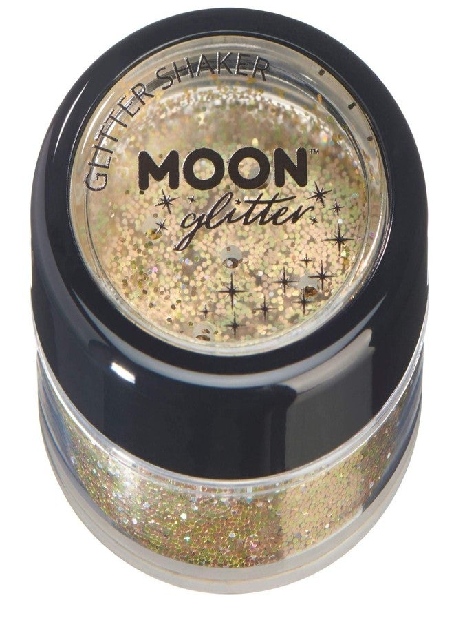 Moon Glitter Holographic Glitter Shakers 100% Cosmetic Glitter for Face, Body, Nails, Hair and Lips - 0.17oz - Gold - Image 1