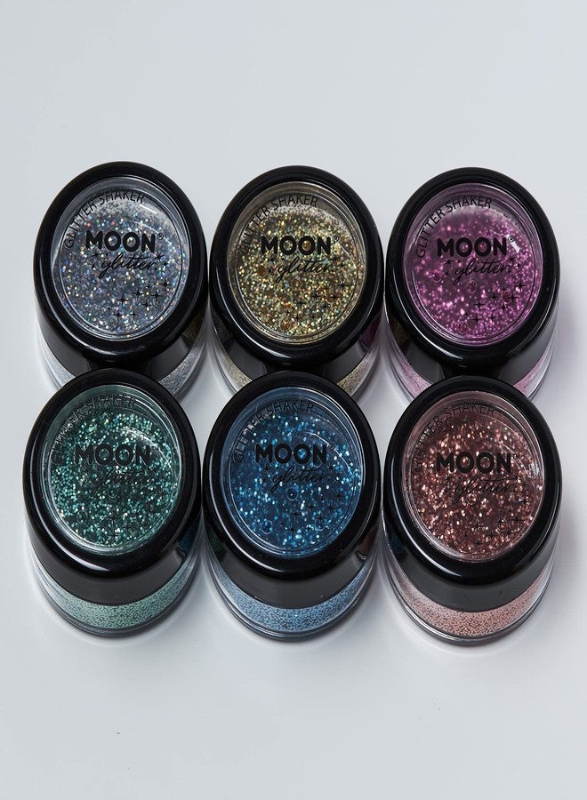 Moon Glitter Holographic Glitter Shakers 100% Cosmetic Glitter for Face, Body, Nails, Hair and Lips - 0.17oz - Gold - Image 3