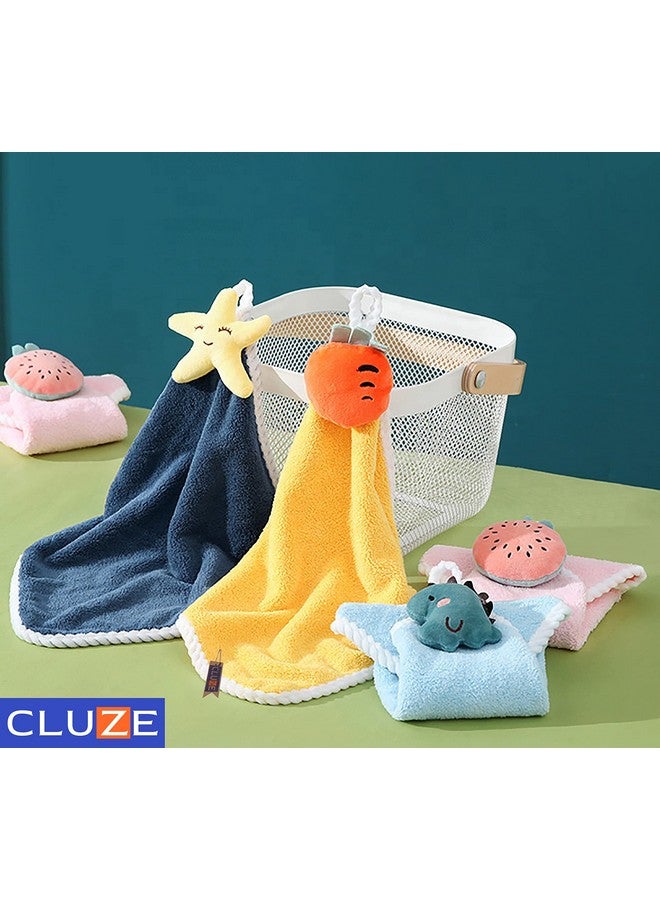 CLUZE Super Soft Cute Hanging Hand Towel for Kitchen and Bathroom | Ultra Absorbent Thick Coral Velvet Hand Towels with Hanging Loop Fast Drying Microfiber 38”x25 (Pack of 2) - Image 4