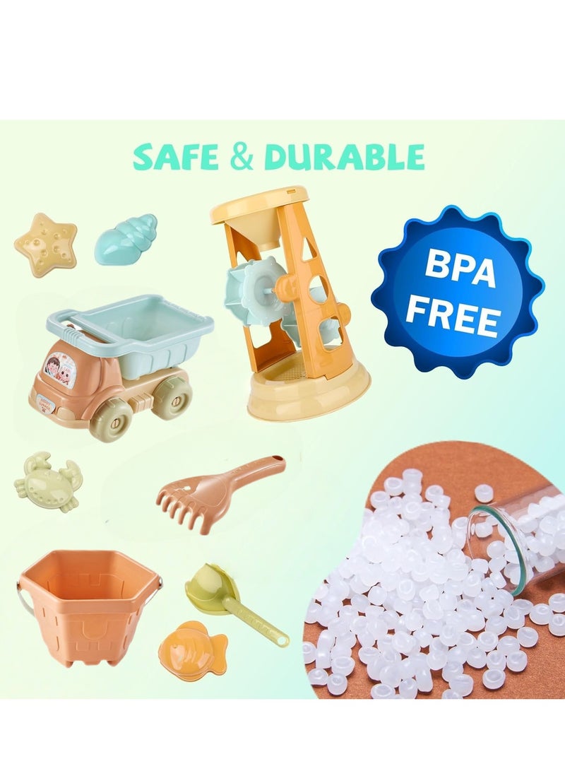 CUNUUDOOL Sand Toys,Beach Toys For Kids,Sandbox Toys, Sand Wheel And Water Wheel Toys,Includes Sand Bucket Shovel And Sand Rake For Beach,Mesh Beach Toy Bag,Sand Toys For Kids Ages 3-13 - Image 2